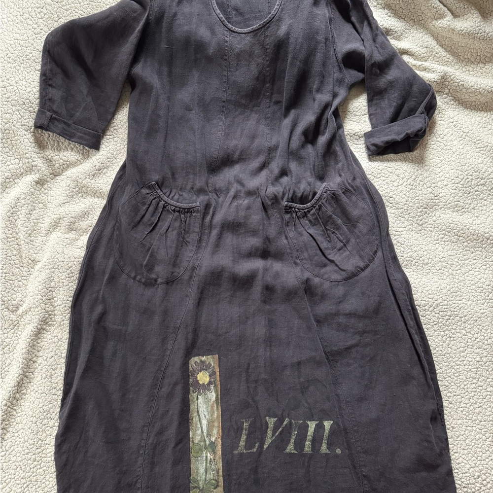Black Bluefish Linen Maxi Dress